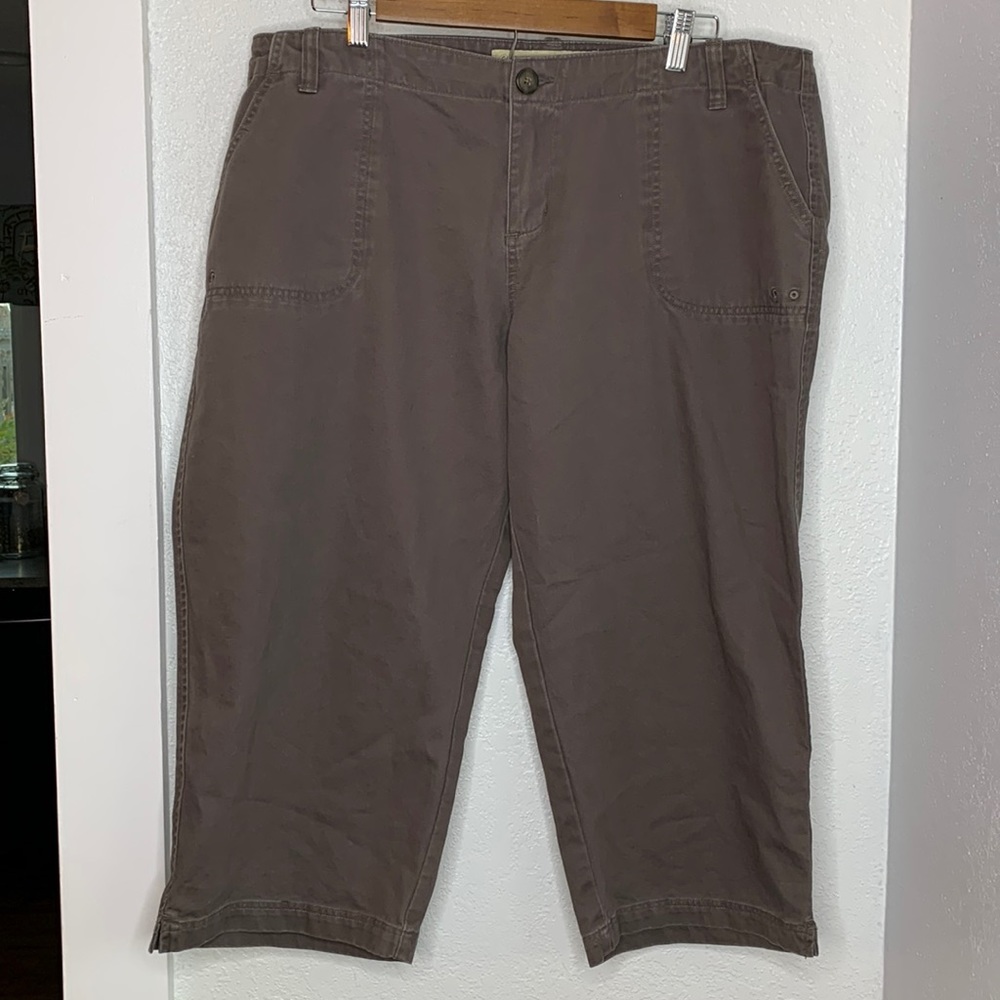 Cabela’s Casuals Brown Cropped Utility Hiking Pants Size 16 Cotton Capris PNW